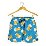 Mug Of Beer Pattern Print Women's Shorts