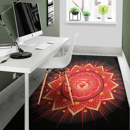 Muladhara Chakra Mandala Print Area Rug