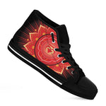 Muladhara Chakra Mandala Print Black High Top Shoes