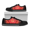 Muladhara Chakra Mandala Print Black Low Top Sneakers