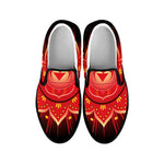 Muladhara Chakra Mandala Print Black Slip On Shoes