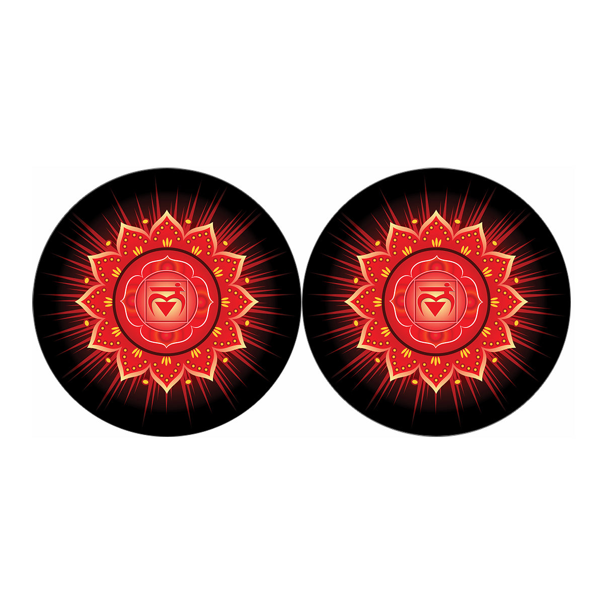 Muladhara Chakra Mandala Print Car Coasters