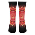Muladhara Chakra Mandala Print Crew Socks