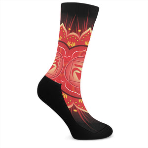 Muladhara Chakra Mandala Print Crew Socks