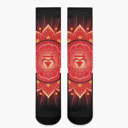 Muladhara Chakra Mandala Print Crew Socks