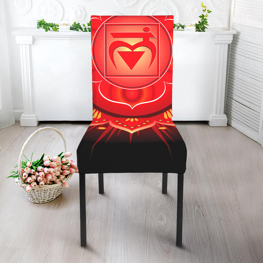 Muladhara Chakra Mandala Print Dining Chair Slipcover