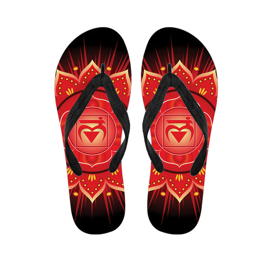 Muladhara Chakra Mandala Print Flip Flops