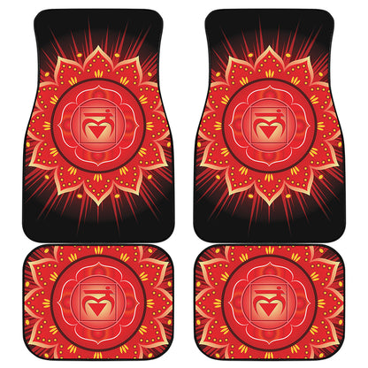 Muladhara Chakra Mandala Print Front and Back Car Floor Mats