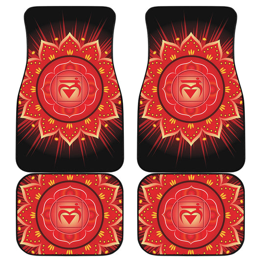 Muladhara Chakra Mandala Print Front and Back Car Floor Mats