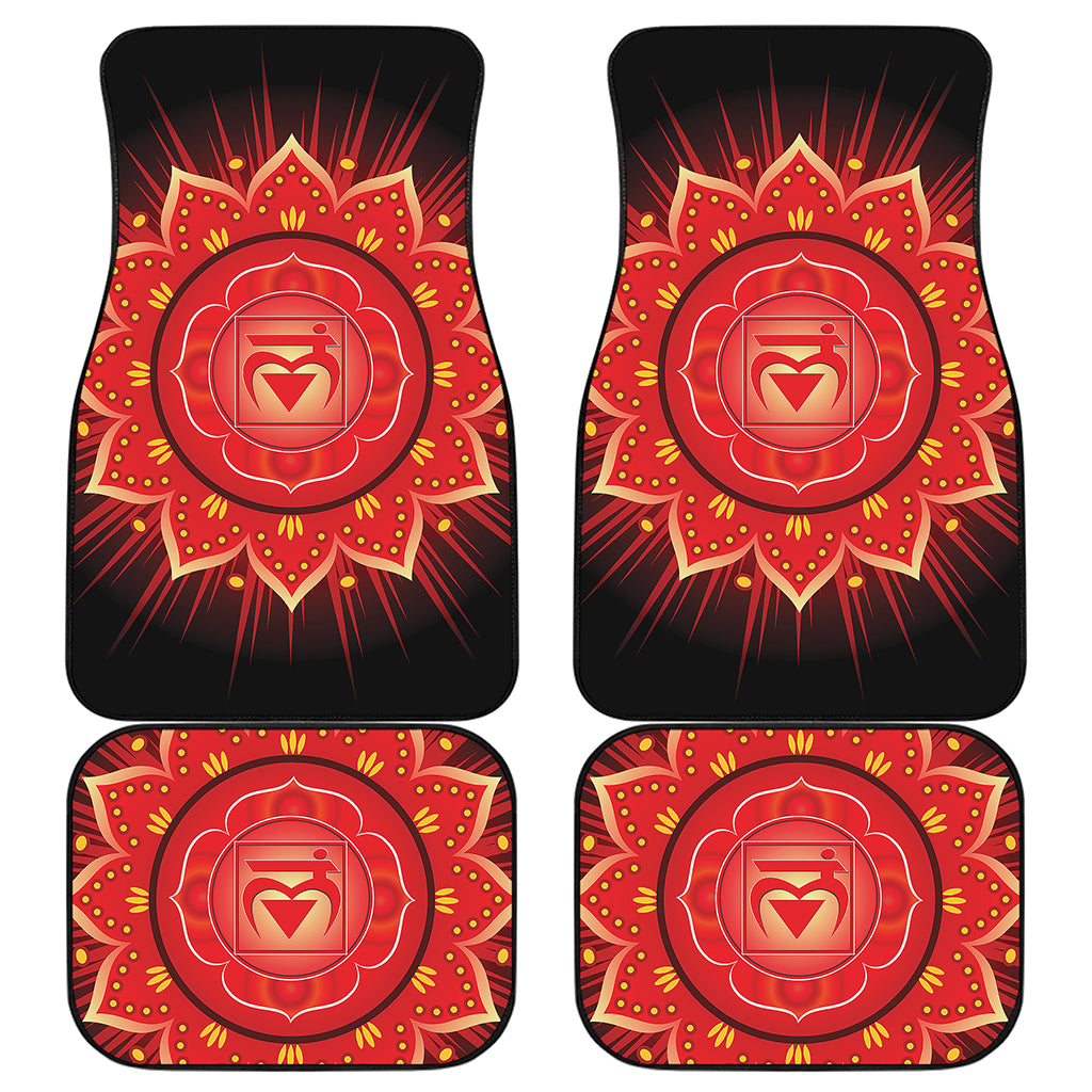 Muladhara Chakra Mandala Print Front and Back Car Floor Mats