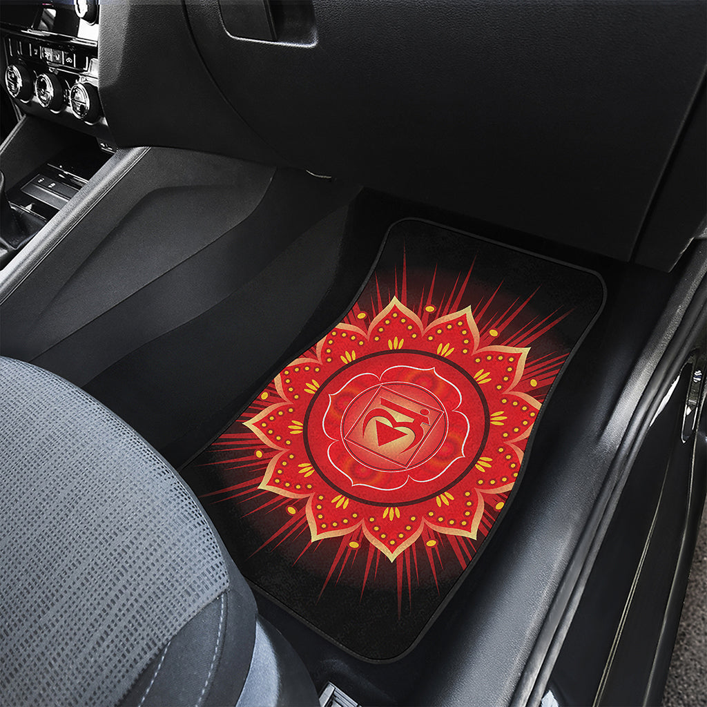 Muladhara Chakra Mandala Print Front and Back Car Floor Mats