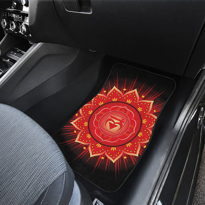 Muladhara Chakra Mandala Print Front and Back Car Floor Mats