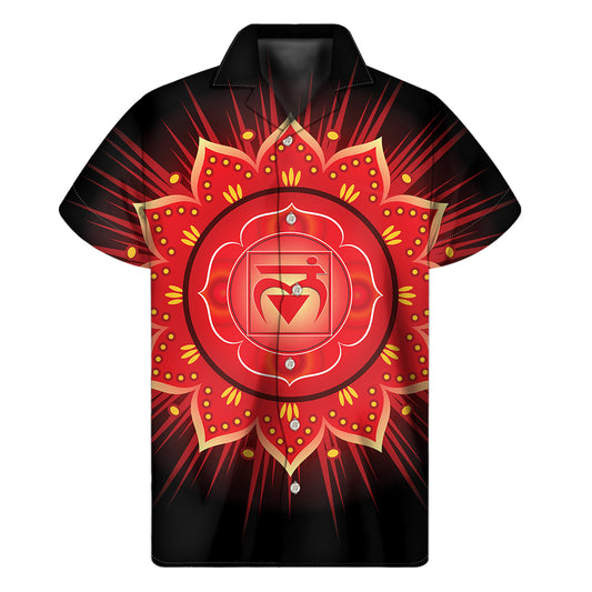 Muladhara Chakra Mandala Print Men's Short Sleeve Shirt