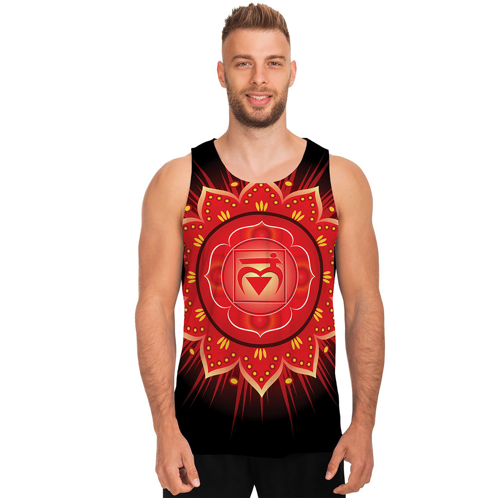 Muladhara Chakra Mandala Print Men's Tank Top