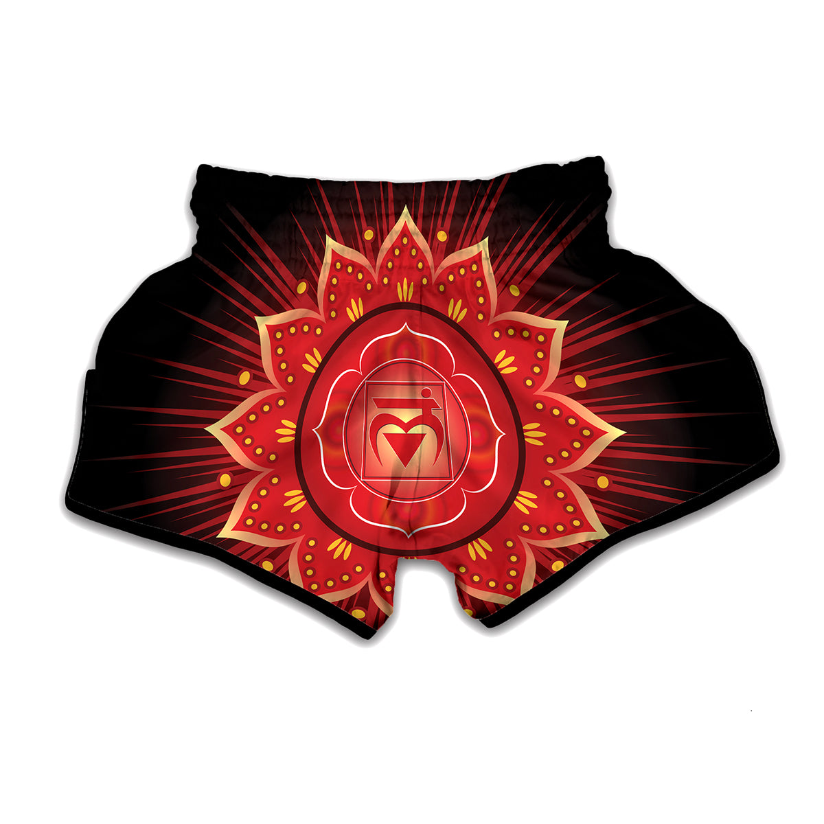 Muladhara Chakra Mandala Print Muay Thai Boxing Shorts