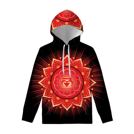 Muladhara Chakra Mandala Print Pullover Hoodie