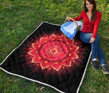 Muladhara Chakra Mandala Print Quilt