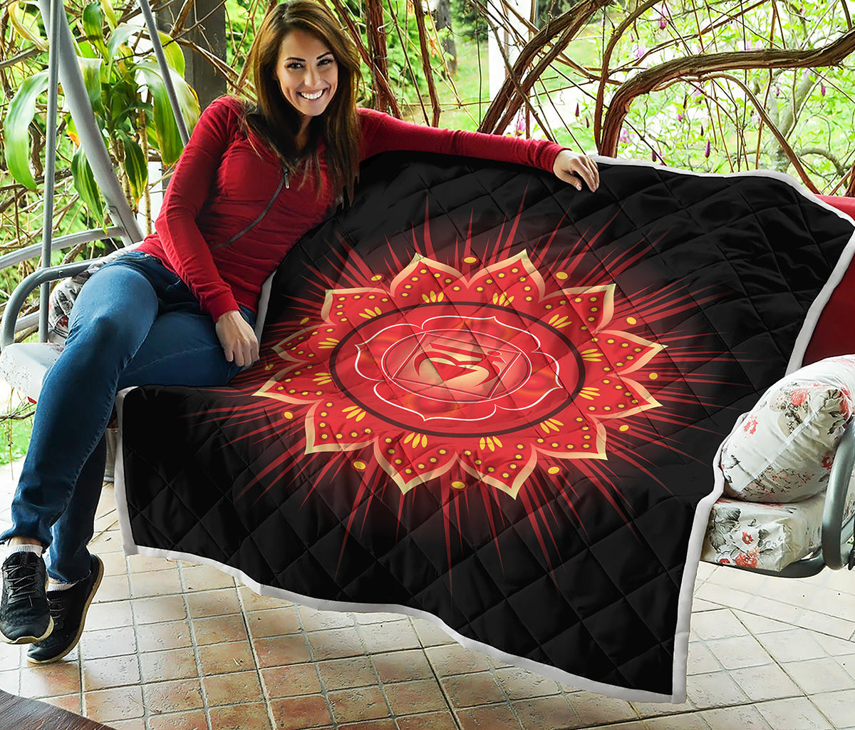 Muladhara Chakra Mandala Print Quilt