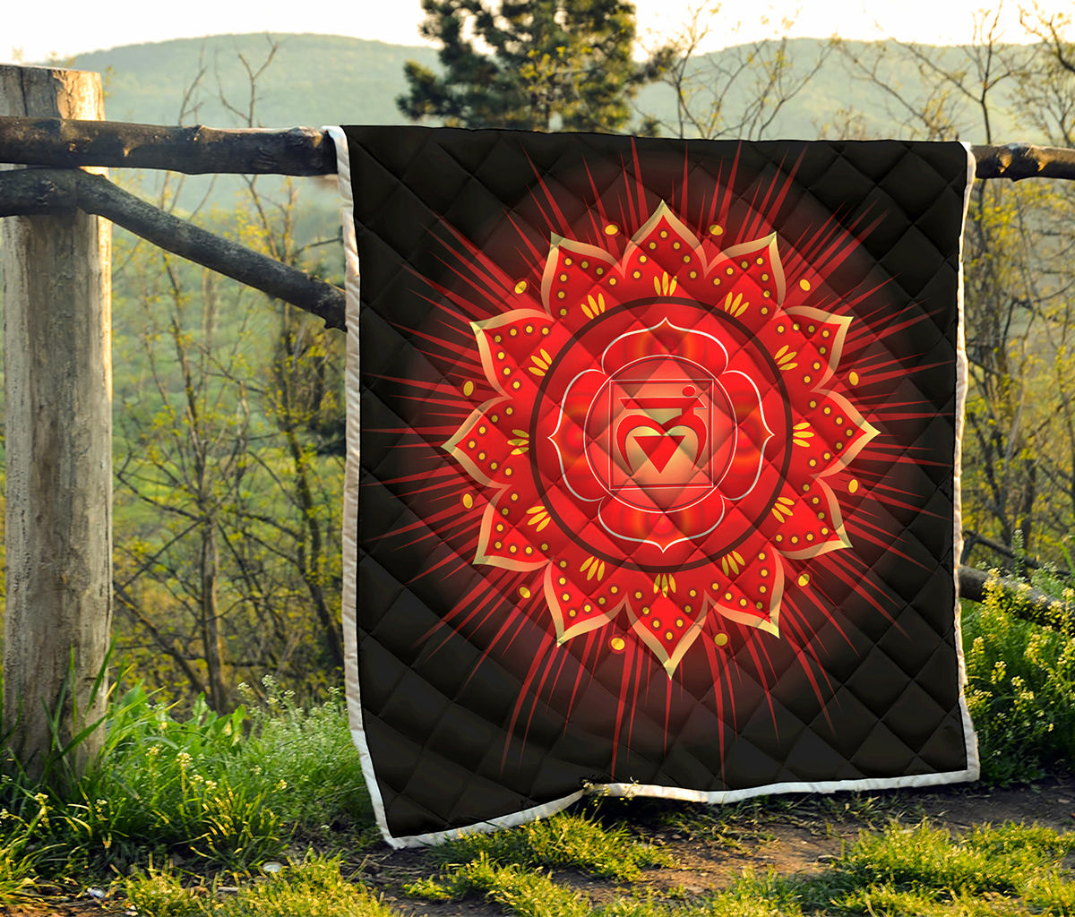 Muladhara Chakra Mandala Print Quilt