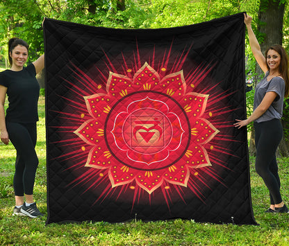 Muladhara Chakra Mandala Print Quilt