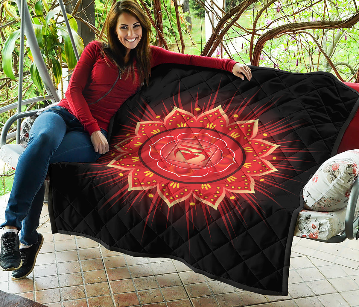 Muladhara Chakra Mandala Print Quilt