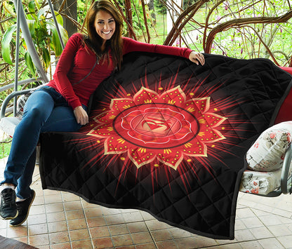 Muladhara Chakra Mandala Print Quilt