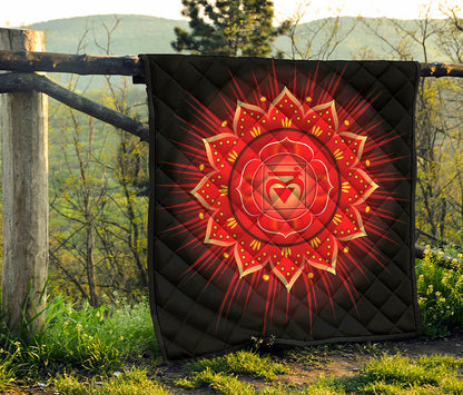 Muladhara Chakra Mandala Print Quilt