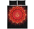 Muladhara Chakra Mandala Print Quilt Bed Set