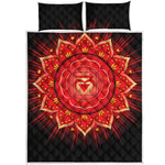 Muladhara Chakra Mandala Print Quilt Bed Set