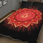 Muladhara Chakra Mandala Print Quilt Bed Set