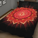 Muladhara Chakra Mandala Print Quilt Bed Set