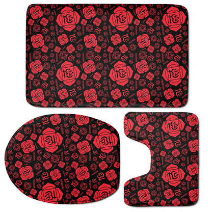 Muladhara Chakra Pattern Print 3 Piece Bath Mat Set