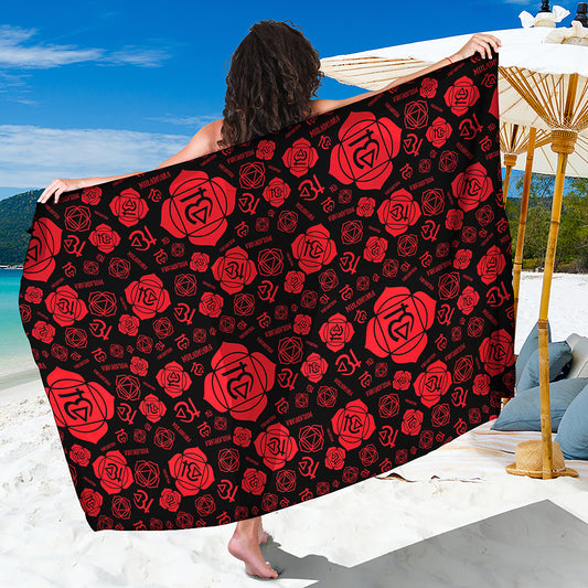 Muladhara Chakra Pattern Print Beach Sarong Wrap