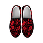 Muladhara Chakra Pattern Print Black Slip On Shoes