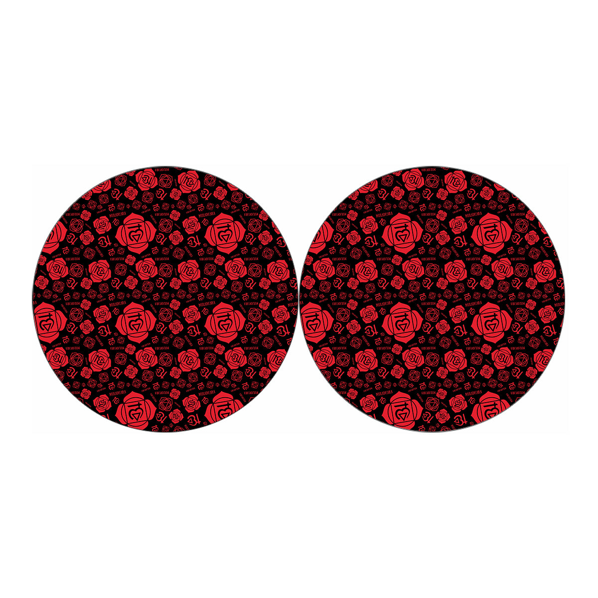Muladhara Chakra Pattern Print Car Coasters