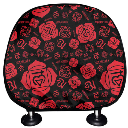 Muladhara Chakra Pattern Print Car Headrest Covers