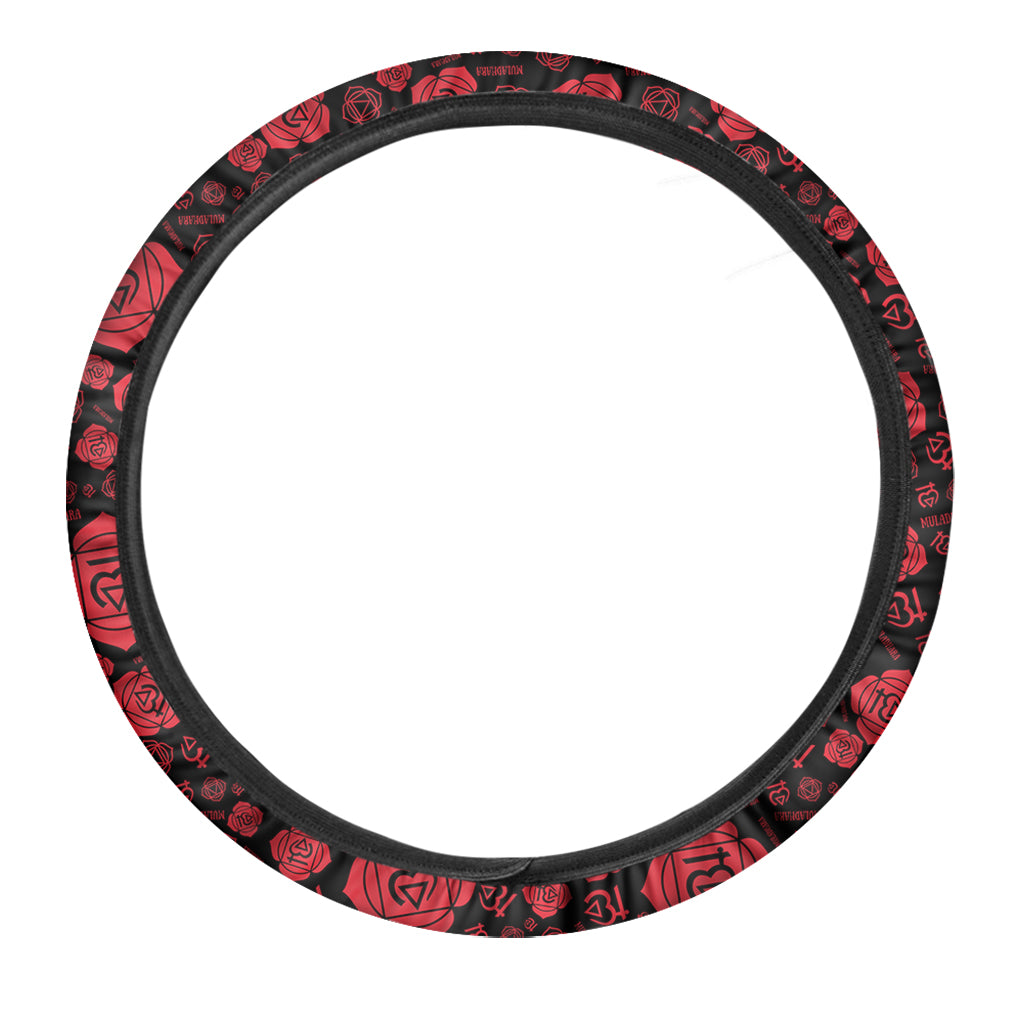 Muladhara Chakra Pattern Print Car Steering Wheel Cover