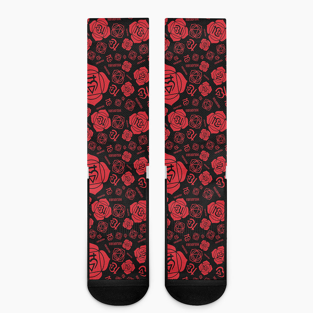 Muladhara Chakra Pattern Print Crew Socks