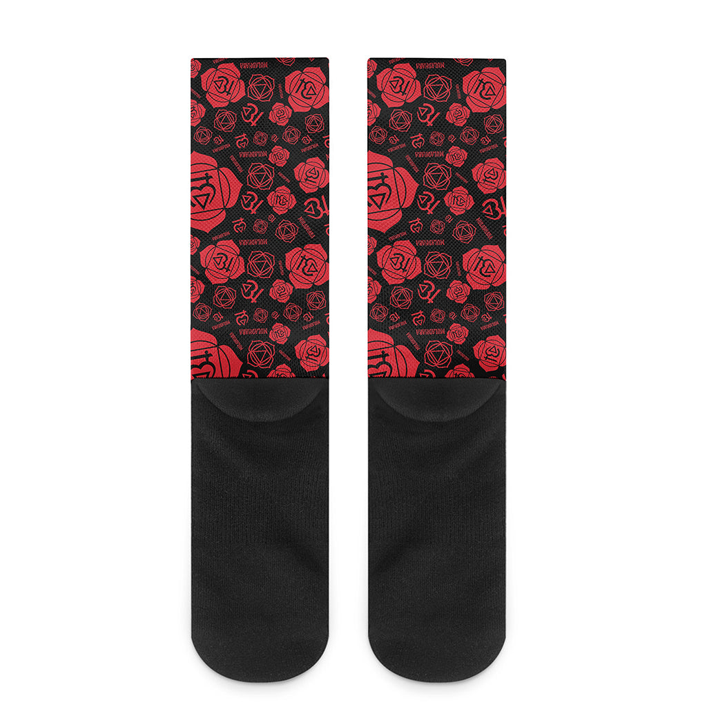 Muladhara Chakra Pattern Print Crew Socks