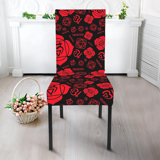 Muladhara Chakra Pattern Print Dining Chair Slipcover