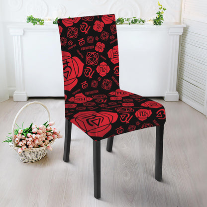 Muladhara Chakra Pattern Print Dining Chair Slipcover