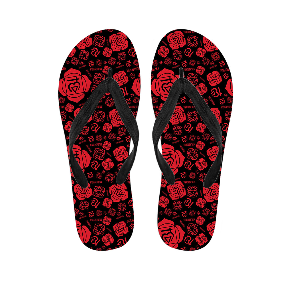 Muladhara Chakra Pattern Print Flip Flops