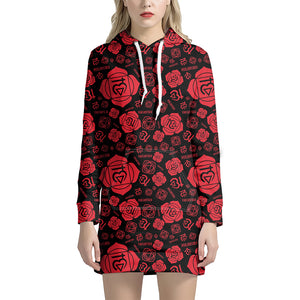 Muladhara Chakra Pattern Print Hoodie Dress