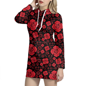 Muladhara Chakra Pattern Print Hoodie Dress