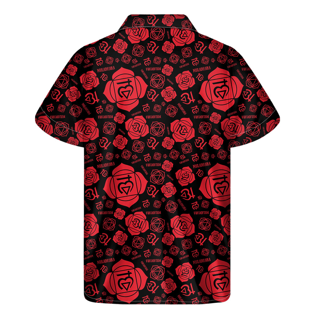 Muladhara Chakra Pattern Print Men's Short Sleeve Shirt