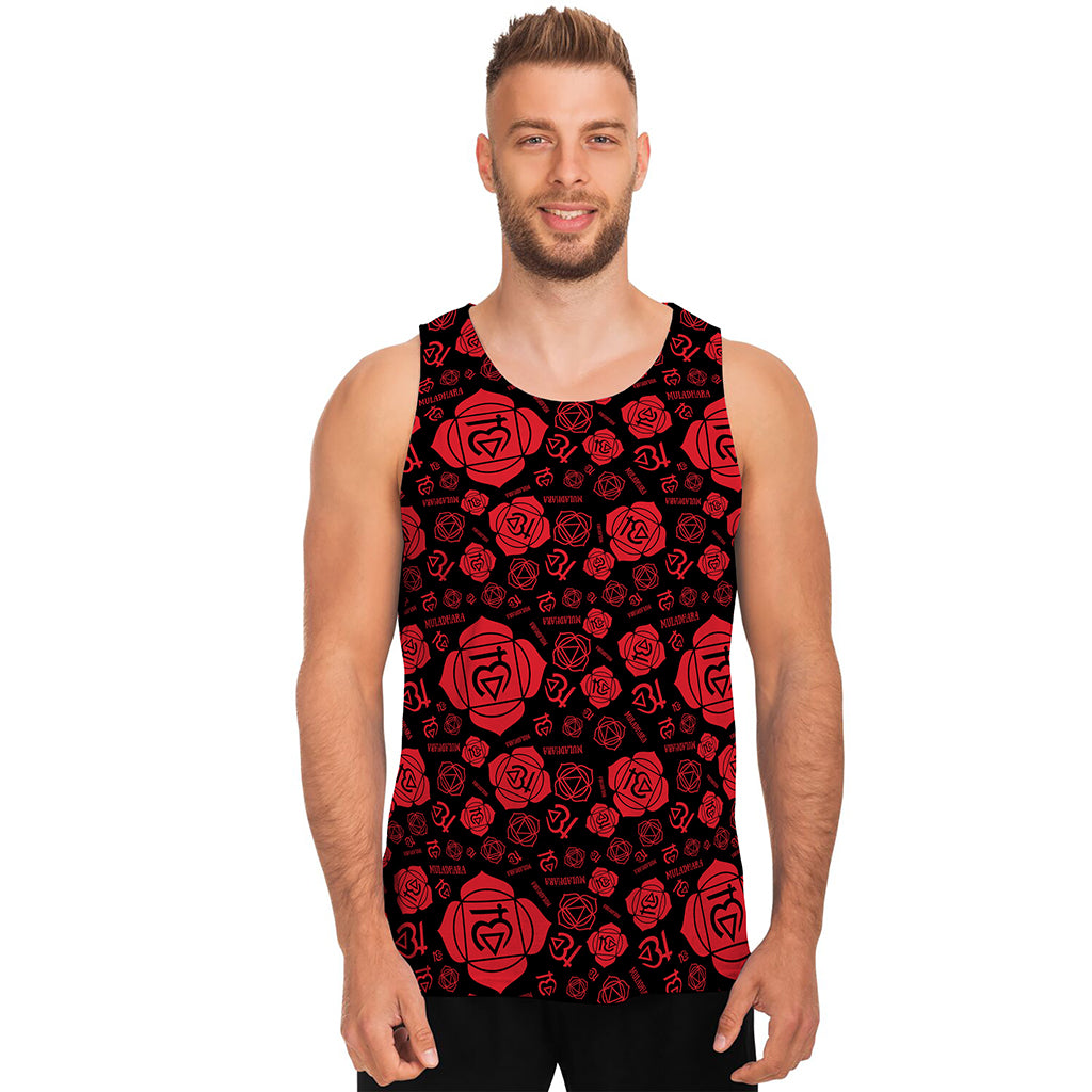 Muladhara Chakra Pattern Print Men's Tank Top