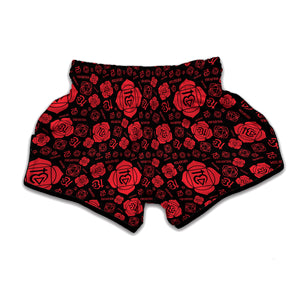 Muladhara Chakra Pattern Print Muay Thai Boxing Shorts