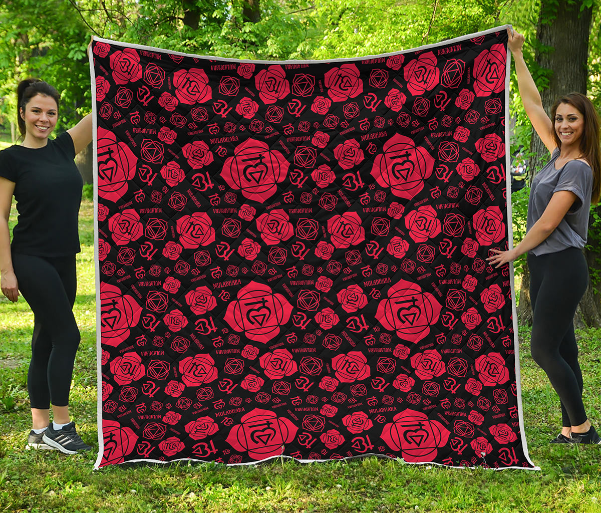 Muladhara Chakra Pattern Print Quilt