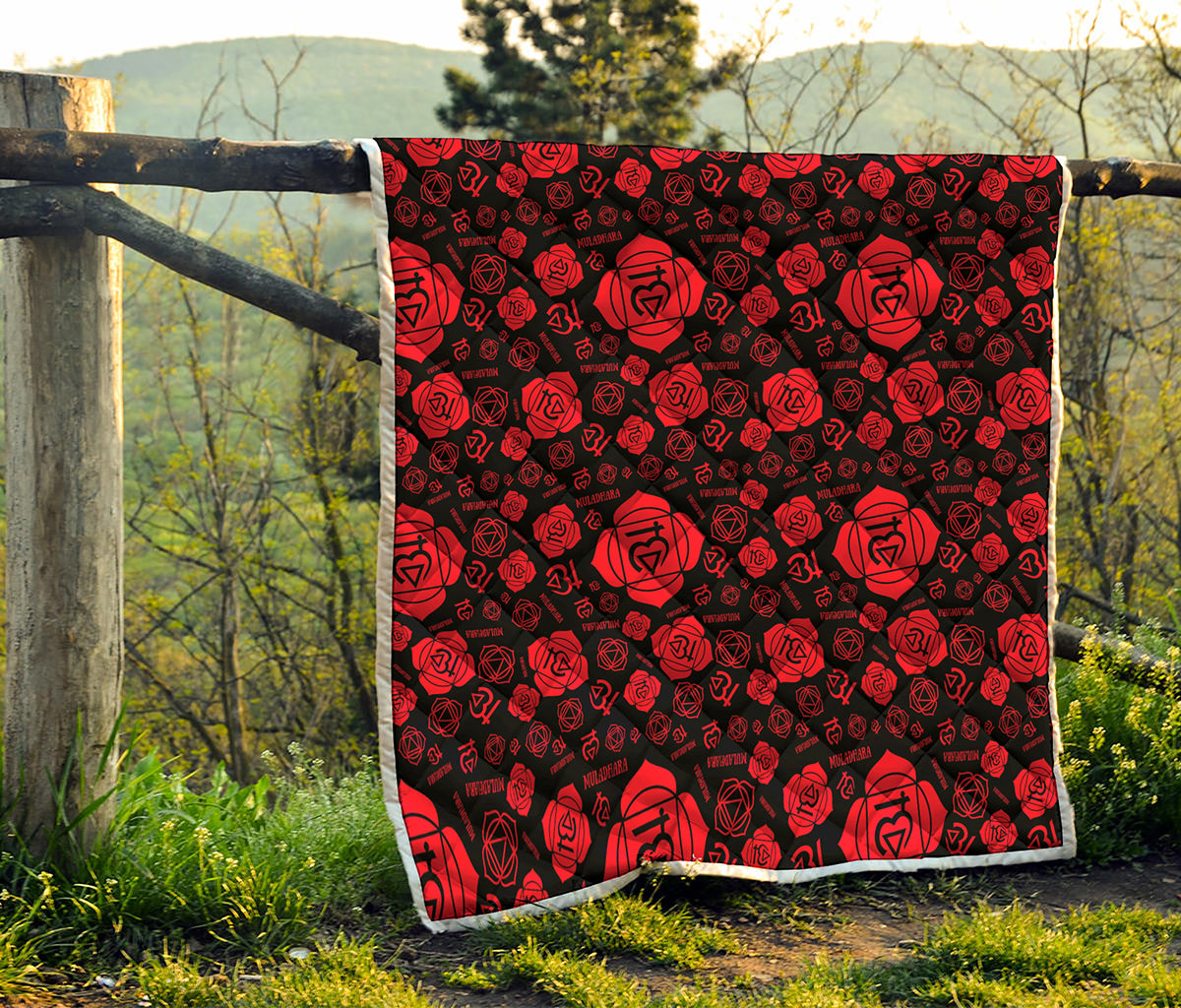 Muladhara Chakra Pattern Print Quilt