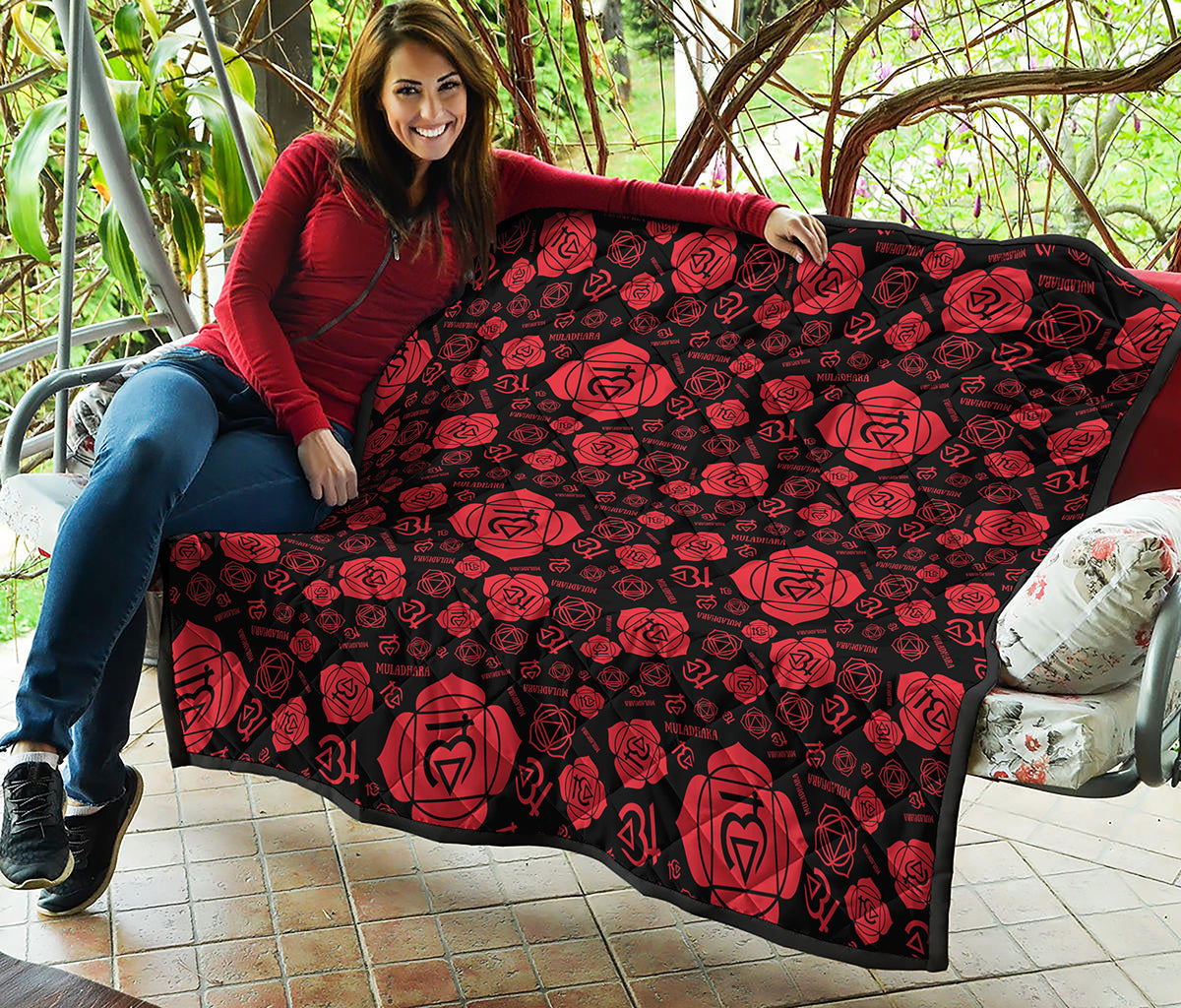 Muladhara Chakra Pattern Print Quilt